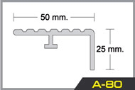 ขนาดจมูกบันไดอลูมิเนียม A-80